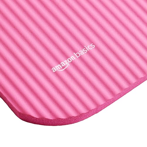 Extra Thick Pink Yoga Mat with Strap