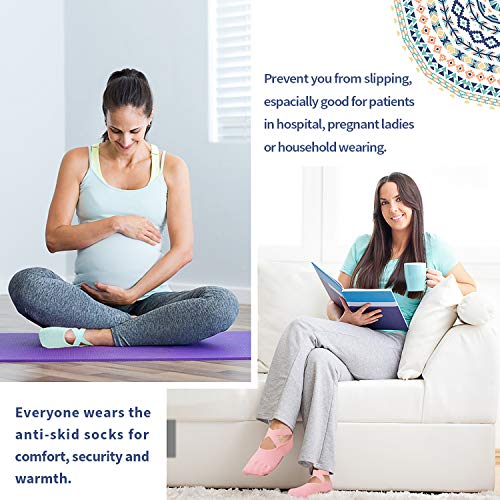 Non-Slip Yoga Socks for Women - 3 Pairs