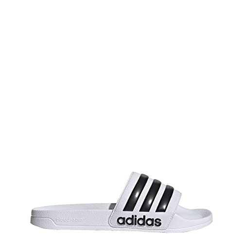 Adidas Unisex Slides - White & Black, Size 12