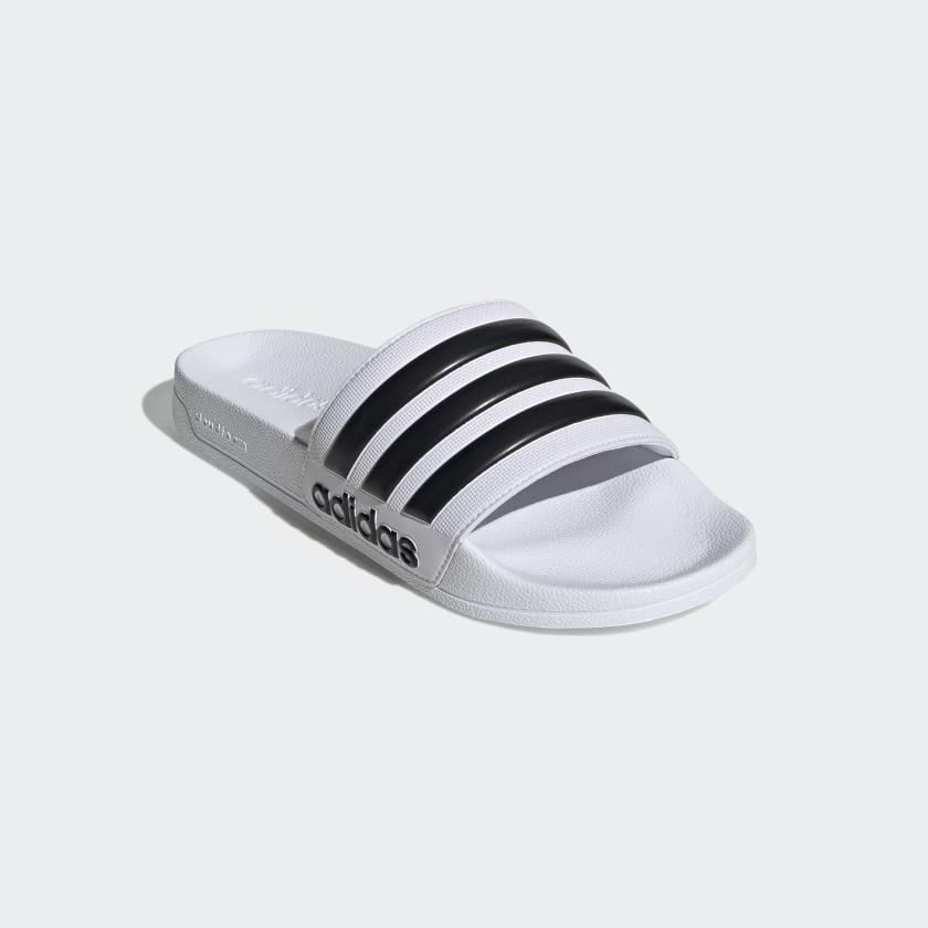Adidas Unisex Slides - White & Black, Size 12