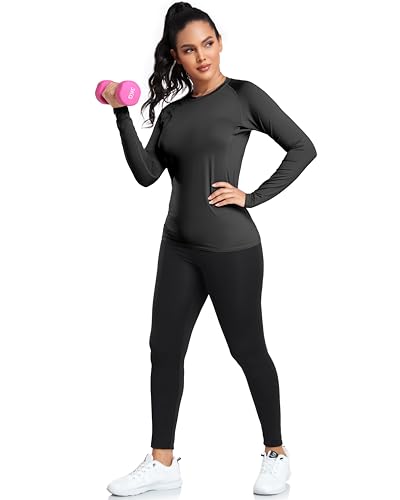 Women's Compression Workout Tops - 4 Pack Athletic Gear