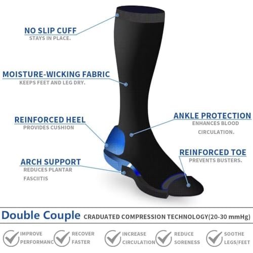 4 Pairs Compression Socks for Weight Loss Support