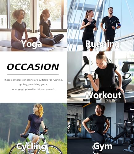 Women's Compression Athletic T-Shirts - 4 Pack