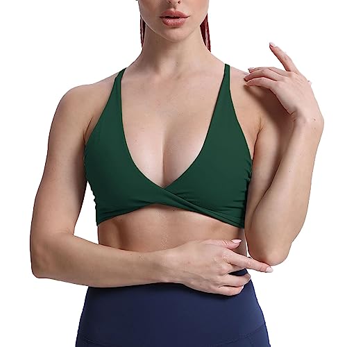 Aoxjox Women's Backless Padded Workout Bra