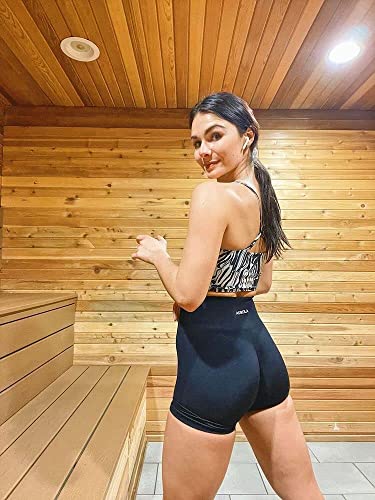 AUROLA Women's Seamless Workout Scrunch Shorts - Black