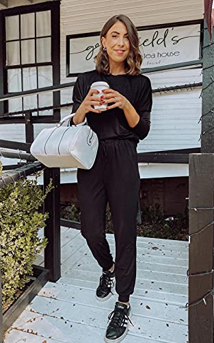 PRETTYGARDEN Women's Fall Tracksuit - Black Medium