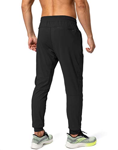 Men's Athletic Zipper Pocket Joggers - Black