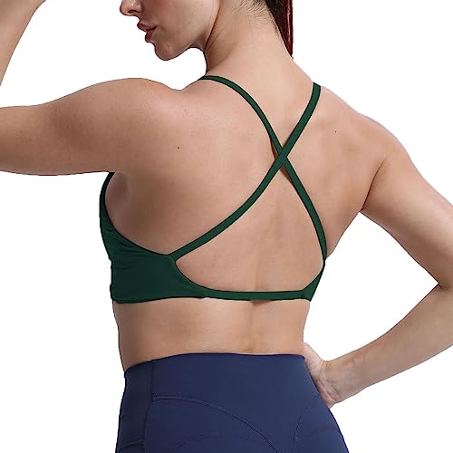 Aoxjox Women's Backless Padded Workout Bra