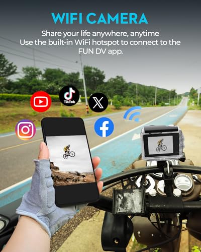 4K Waterproof Action Camera with 64GB SD Card