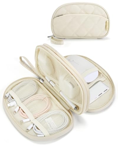 BAGSMART Double Layer Travel Cord Organizer - Beige