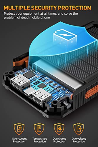 Solar Power Bank with Flashlight and Dual USB Ports