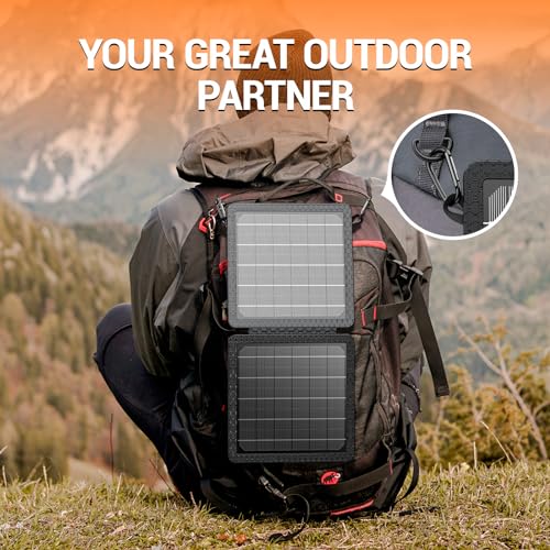 GOODaaa 10W Foldable Solar Charger with Dual USB Outputs