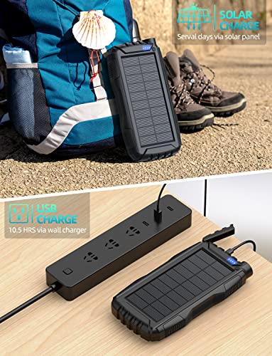 42800mAh Solar Power Bank with Flashlight