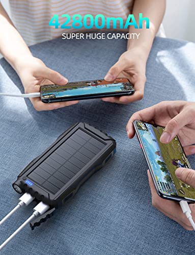 42800mAh Solar Power Bank with Flashlight