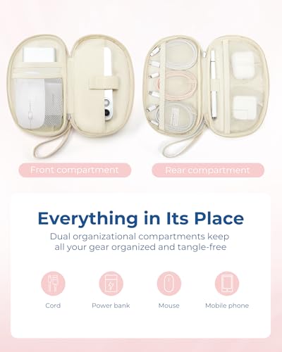 BAGSMART Double Layer Travel Cord Organizer - Beige