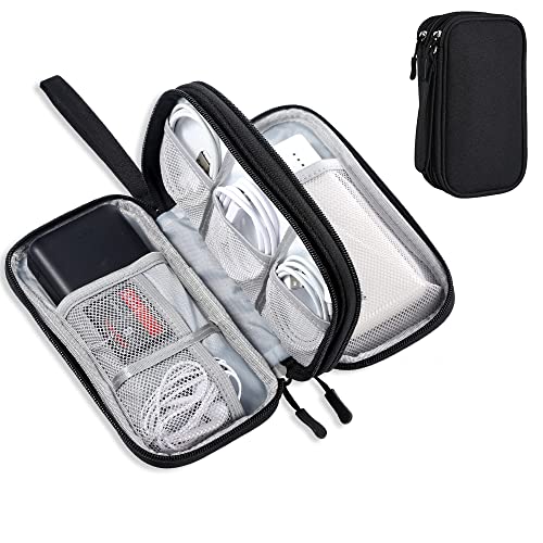 Compact Tech Organizer Pouch for Accessories - Black