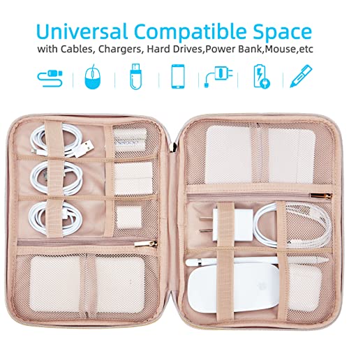 NISHEL Pink Travel Cord Organizer for Tech Essentials