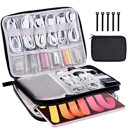 Double Layer Tech Organizer Bag with Cable Ties