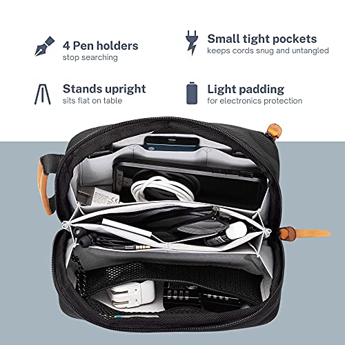 Compact Tech Organizer for Travel - Black