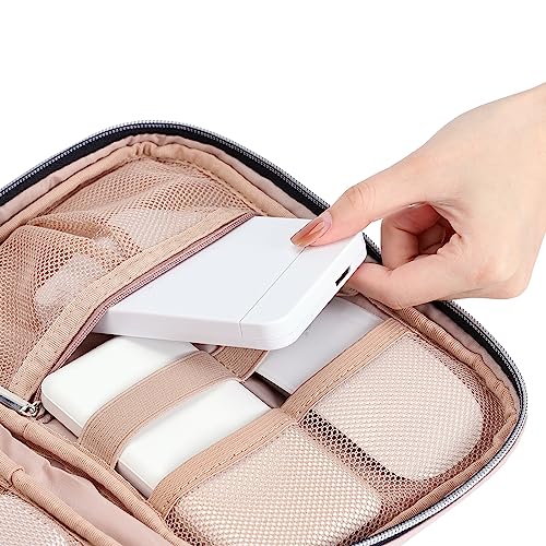BELALIFE Pink Portable Tech Cable Organizer Bag