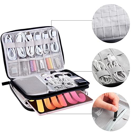 Double Layer Tech Organizer Bag with Cable Ties
