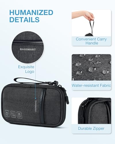 BAGSMART Black Travel Tech Organizer for Cables
