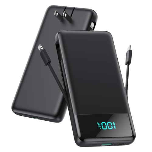 Compact 13800mAh Fast Charging Power Bank with Cables