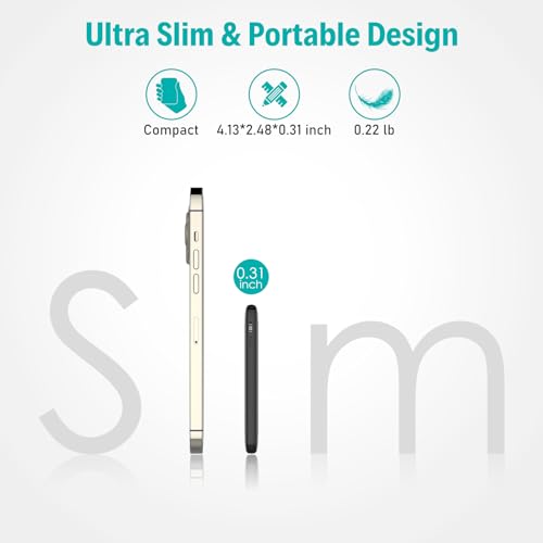 20W Slim Portable Charger with Built-in USB-C Cable
