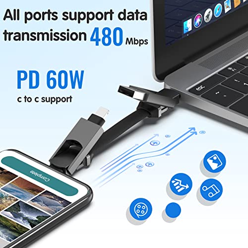 5-in-1 Portable Magnetic Keyring Charging Cable