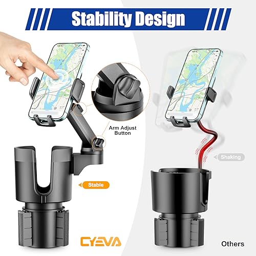 CYEVA 2-in-1 Cup Holder Phone Mount with Rotation