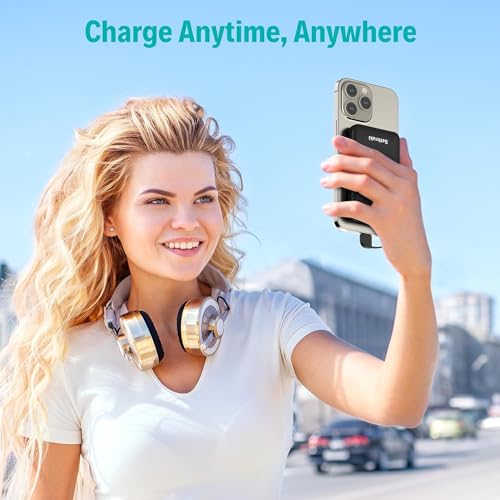 20W Slim Portable Charger with Built-in USB-C Cable