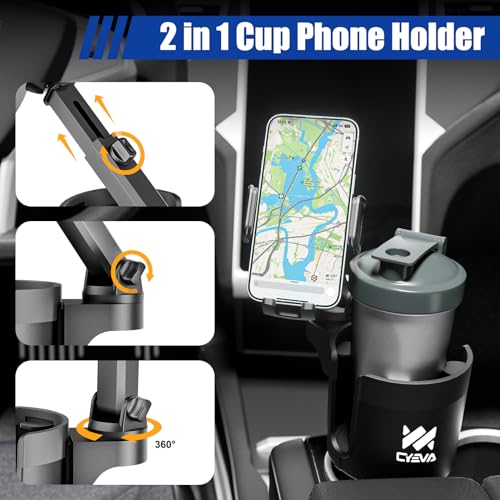 CYEVA 2-in-1 Cup Holder Phone Mount with Rotation