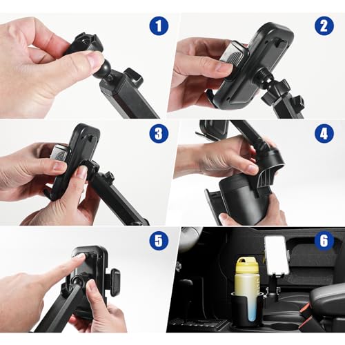 CYEVA 2-in-1 Cup Holder Phone Mount with Rotation