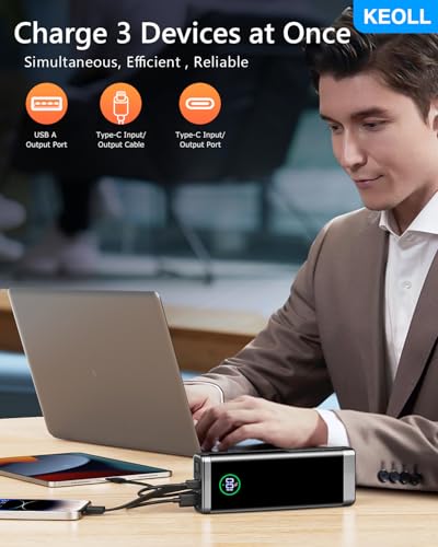 40000mAh Fast Charging Portable Power Bank - Black