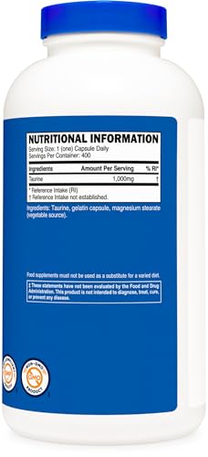 Nutricost Taurine 1000mg - 400 Capsules