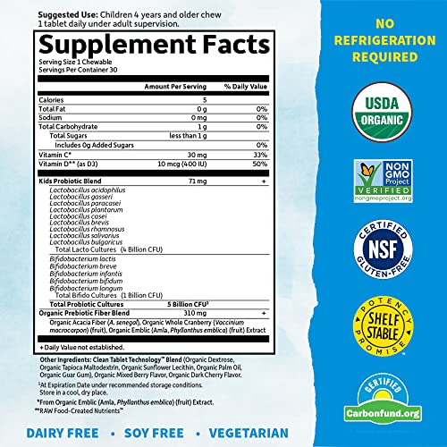 Organic Kids Probiotics Plus Vitamins C & D