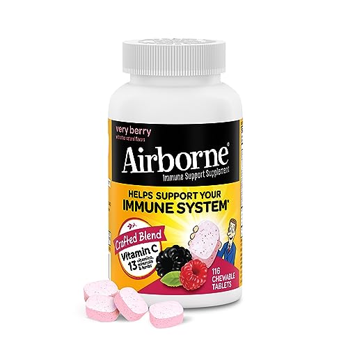 Airborne Chewable Vitamin C + Zinc - 116 Tablets