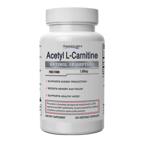 Superior Labs Acetyl L-Carnitine 1000mg - 200 Caps