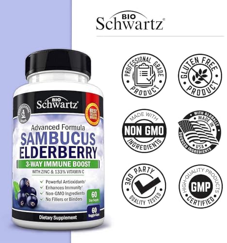 Elderberry Zinc Vitamin C Immune Support Capsules