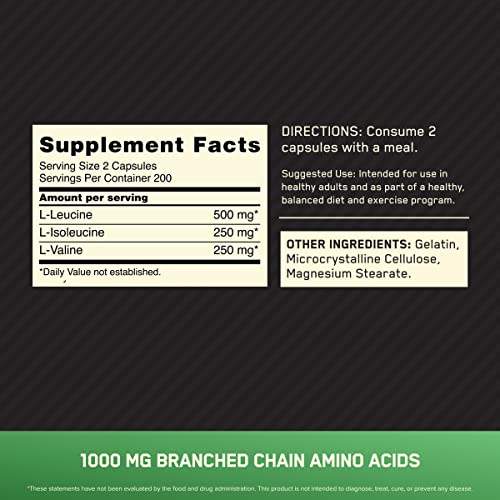 Optimum Nutrition Instantized BCAA Capsules, 400 Count