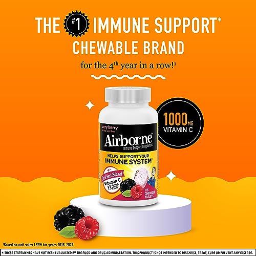 Airborne Chewable Vitamin C + Zinc - 116 Tablets
