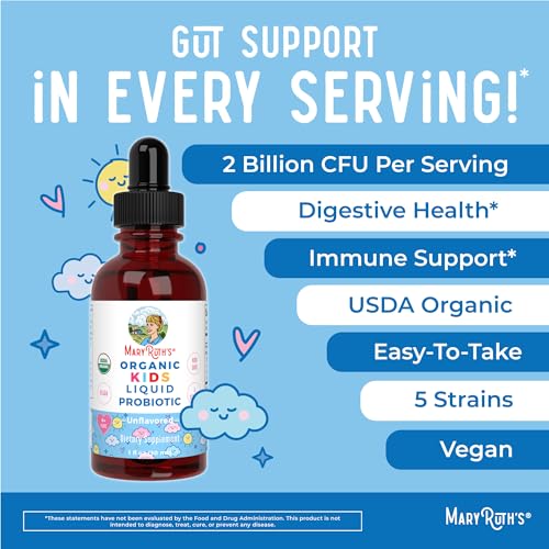 Organic Kids Probiotic Liquid Drops for Gut Health