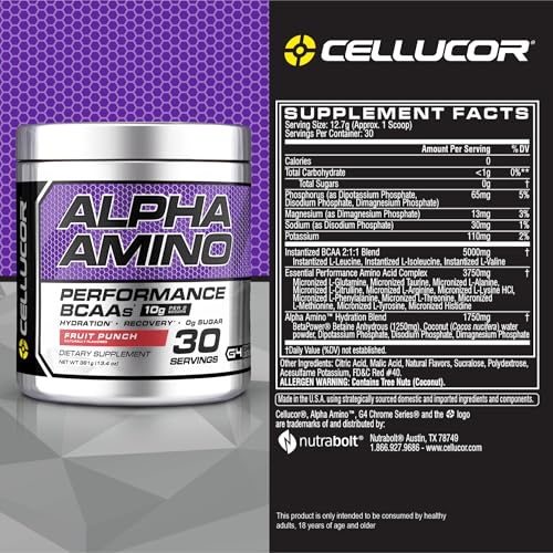 Cellucor Alpha Amino EAA & BCAA Powder - Fruit Punch