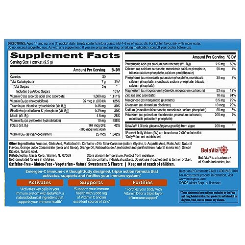 Emergen-C Immune+ Super Orange Immune Support Powder 30ct