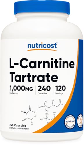Nutricost L-Carnitine Tartrate 1,000mg, 240 Capsules