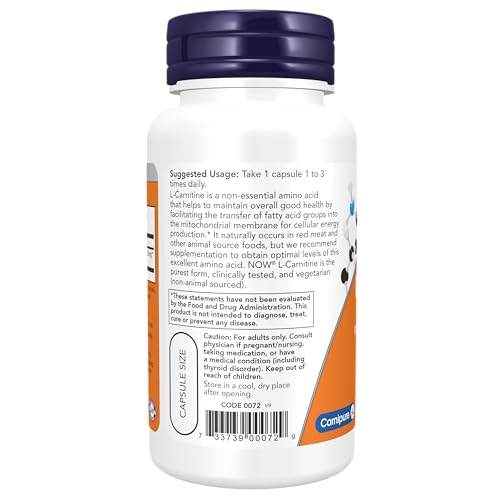 NOW Foods L-Carnitine 500mg, Amino Acid Support