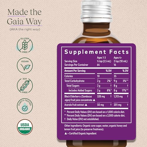 Gaia Herbs Black Elderberry Syrup for Immune Support