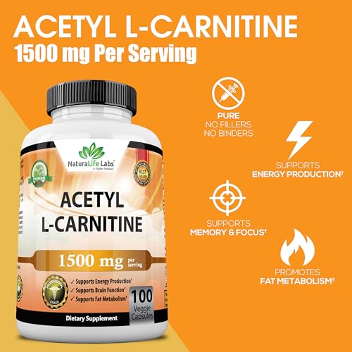 High Potency Acetyl L-Carnitine 1500 mg Veggie Capsules