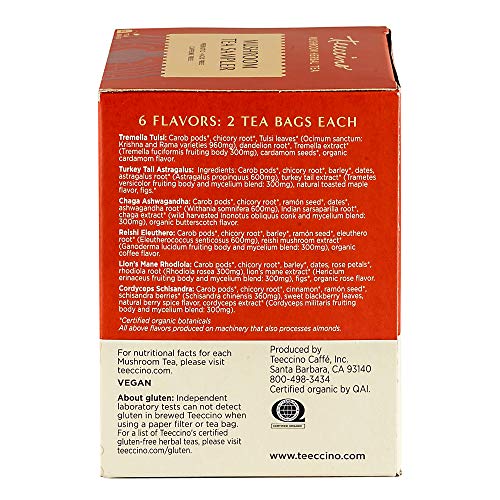 Mushroom Adaptogen Tea Sampler - 12 Bags