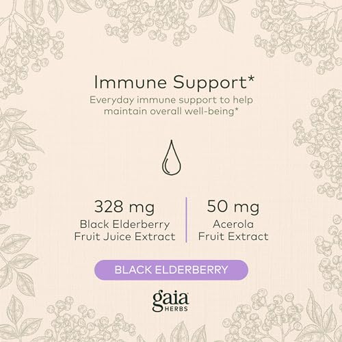 Gaia Herbs Black Elderberry Syrup for Immune Support